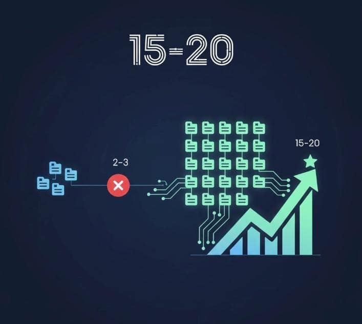 15 a 20 articulos desde el inicio para seo